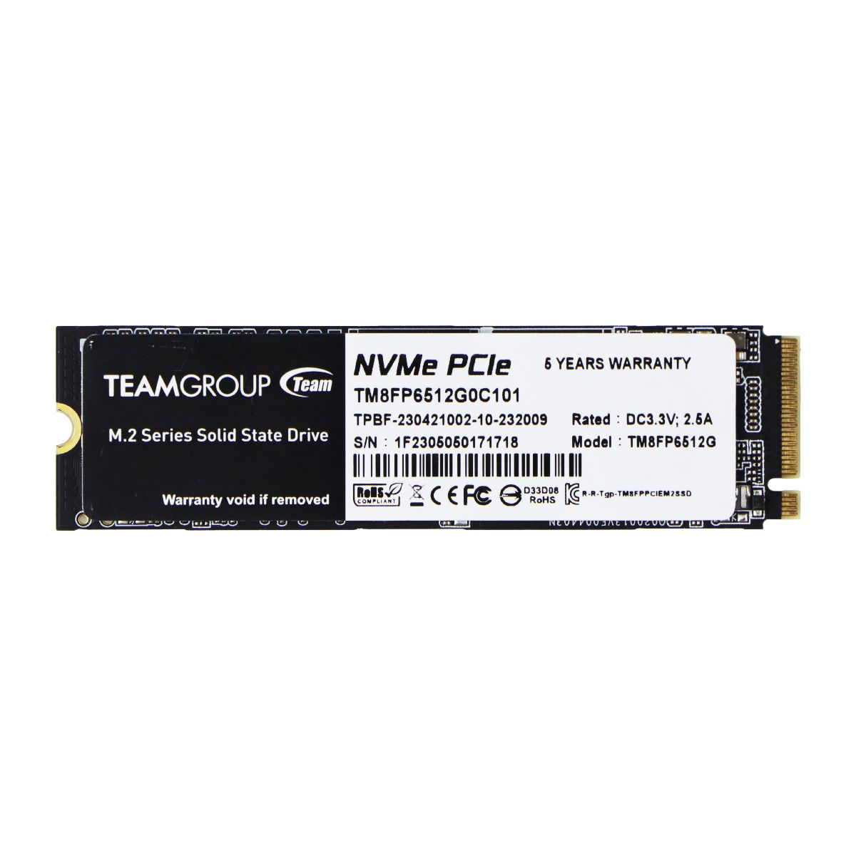 TeamGroup (512GB) MP33 PCIe Gen3 x4 Internal SSD (TM8FP6512G0C101) Digital Storage - Solid State Drives TeamGroup - Simple Cell Bulk Wholesale Pricing - USA Seller