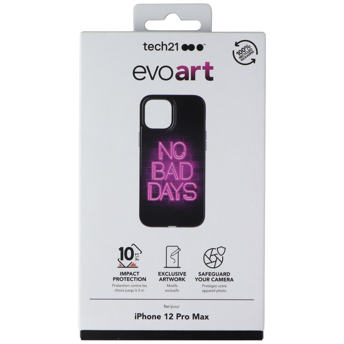 Tech21 Evo Art Series Case for Apple iPhone 12 Pro Max - No Bad Days Cell Phone - Cases, Covers & Skins Tech21 - Simple Cell Bulk Wholesale Pricing - USA Seller