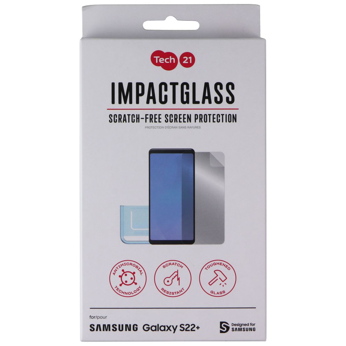 Tech21 ImpactGlass Series Screen Protector for Samsung Galaxy (S22+) - Clear Cell Phone - Screen Protectors Tech21 - Simple Cell Bulk Wholesale Pricing - USA Seller