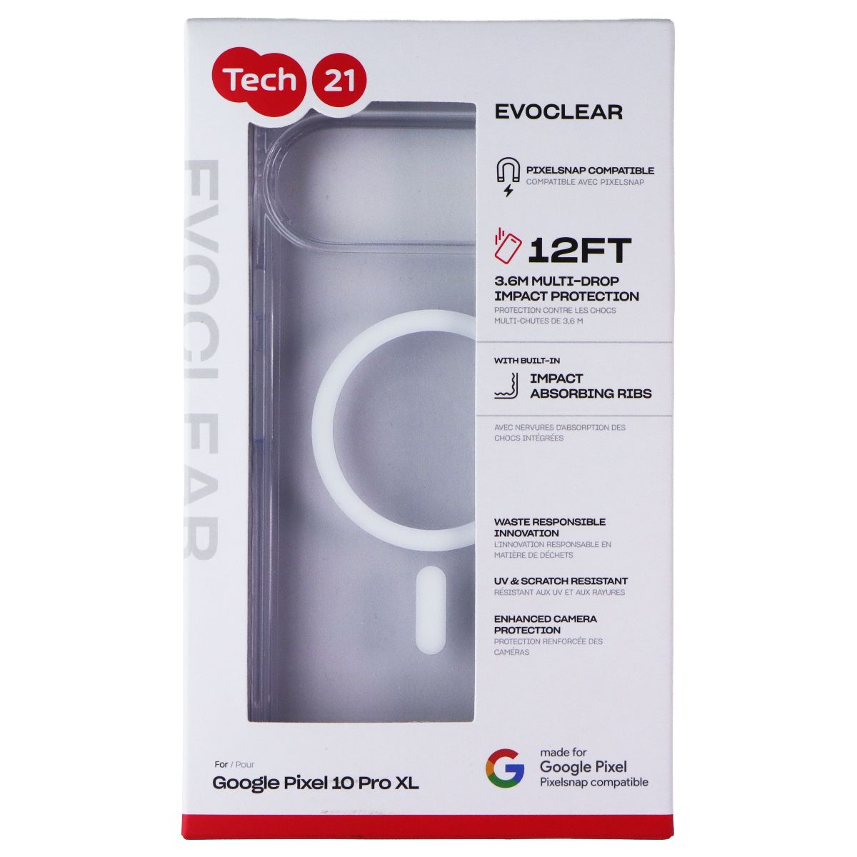 Tech21 EvoClear Magnetic Case for Google Pixel 10 Pro XL - Clear Cell Phone - Cases, Covers & Skins Tech21 - Simple Cell Bulk Wholesale Pricing - USA Seller