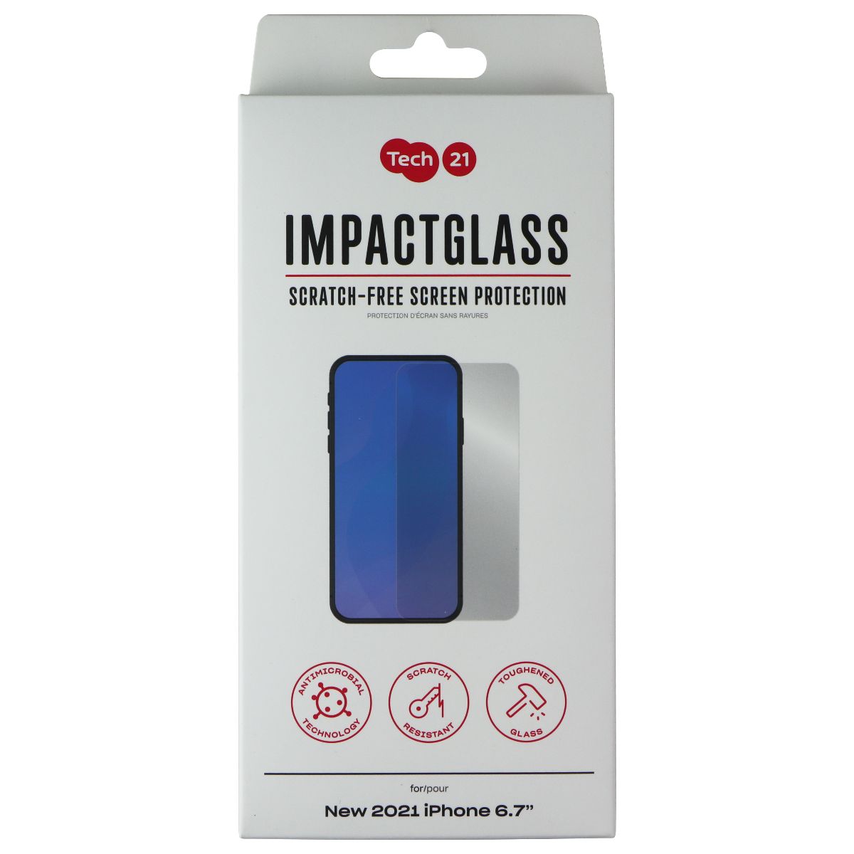 Tech21 Impact Glass Screen Protector for Apple iPhone 13 Pro Max Cell Phone - Screen Protectors Tech21 - Simple Cell Bulk Wholesale Pricing - USA Seller