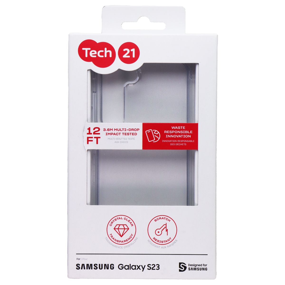 Tech21 EvoClear Series Case for Samsung Galaxy S23 - Clear Cell Phone - Cases, Covers & Skins Tech21 - Simple Cell Bulk Wholesale Pricing - USA Seller