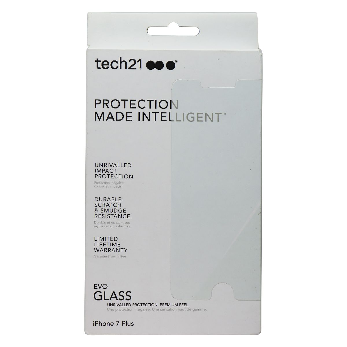 Tech21 Evo Glass Series Tempered Glass for Apple iPhone 7 Plus - Clear Cell Phone - Screen Protectors Tech21 - Simple Cell Bulk Wholesale Pricing - USA Seller