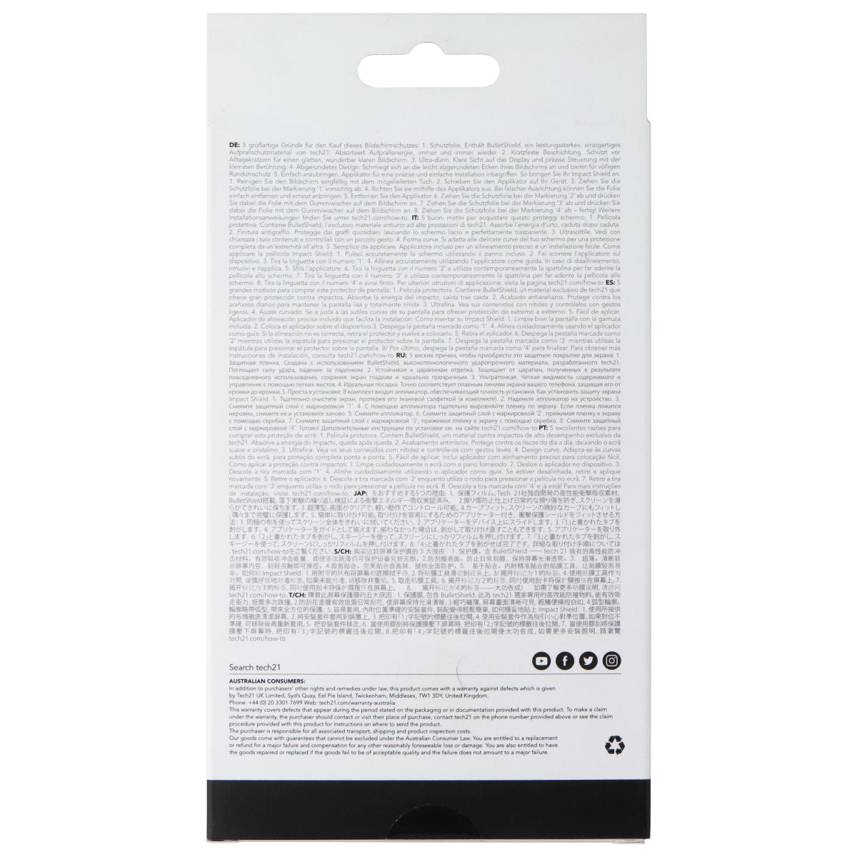 Tech21 Impact Shield Screen Protector for Samsung Galaxy S10+ Cell Phone - Screen Protectors Tech21 - Simple Cell Bulk Wholesale Pricing - USA Seller