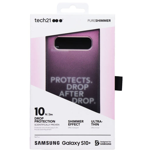 Tech21 PureShimmer Series Hard Case for Samsung Galaxy (S10+) - Pink Shimmer Cell Phone - Cases, Covers & Skins Tech21 - Simple Cell Bulk Wholesale Pricing - USA Seller