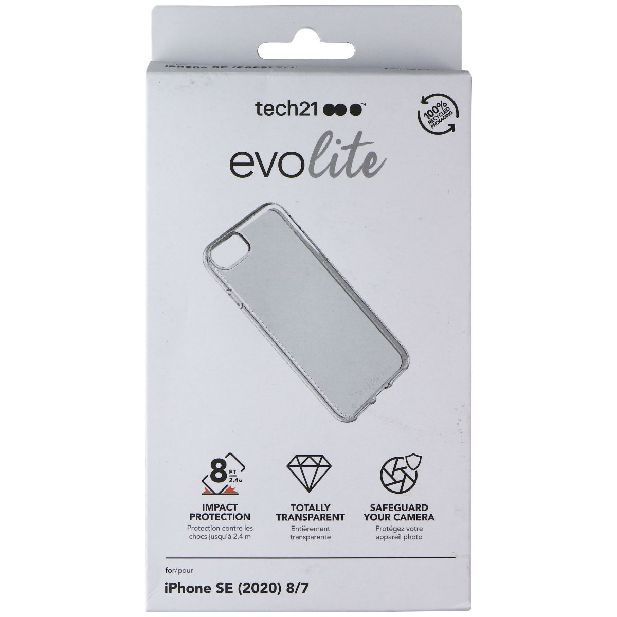 Tech21 EvoLite Series Case for Apple iPhone SE (2020) / 8 / 7 - Clear Cell Phone - Cases, Covers & Skins Tech21 - Simple Cell Bulk Wholesale Pricing - USA Seller