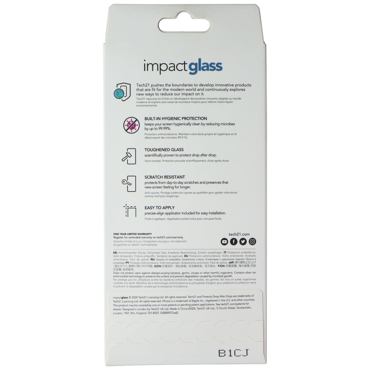 Tech21 ImpactGlass Screen Protector for Apple iPhone 12 Pro Max Cell Phone - Screen Protectors Tech21 - Simple Cell Bulk Wholesale Pricing - USA Seller