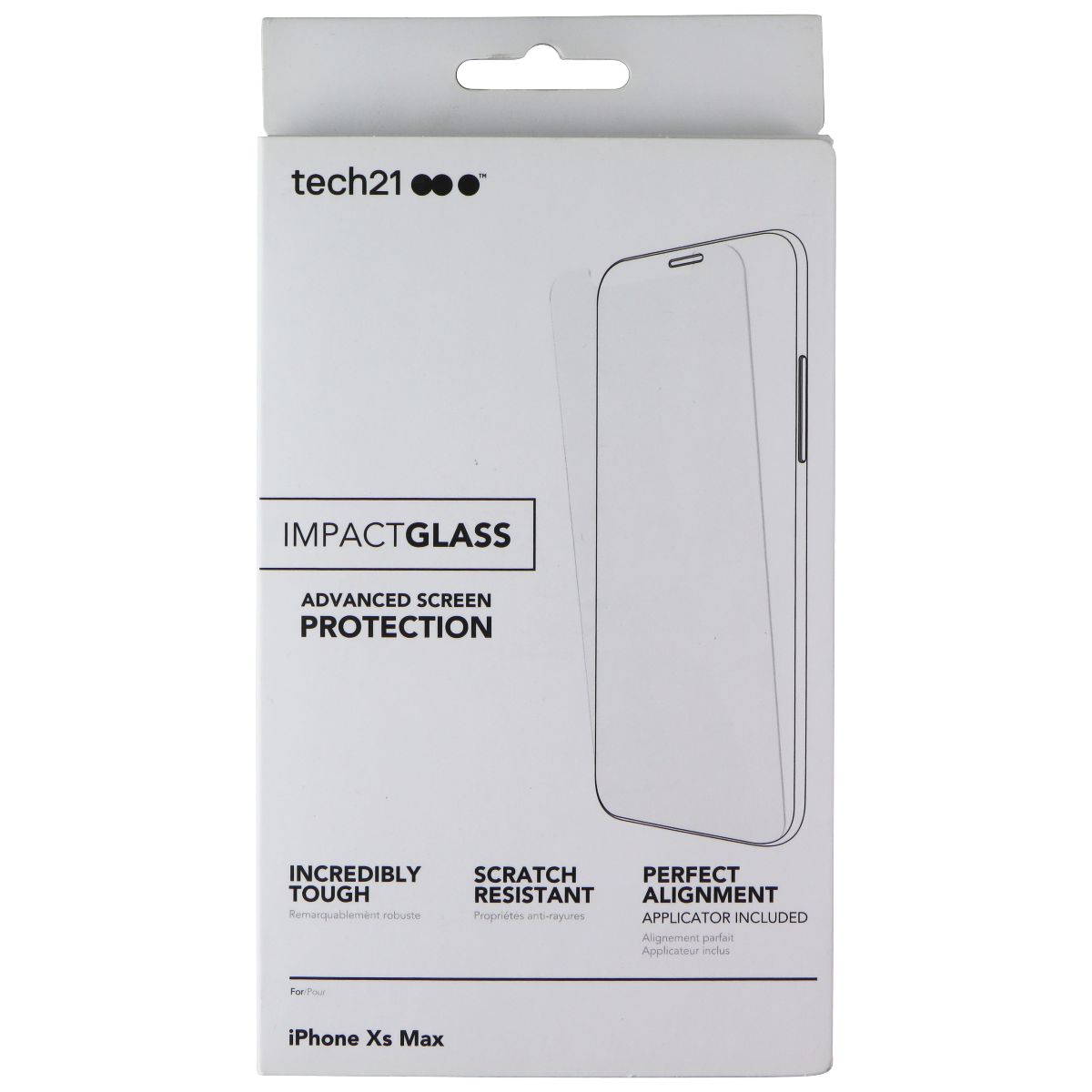 Tech21 Impact Glass Screen Protector for Apple iPhone Xs Max Cell Phone - Screen Protectors Tech21 - Simple Cell Bulk Wholesale Pricing - USA Seller