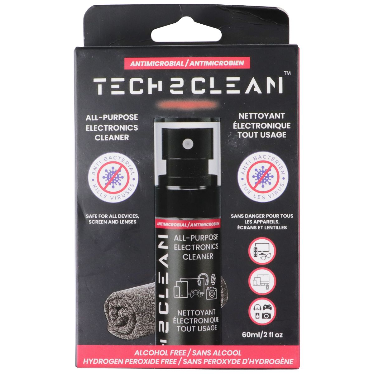 Tech2Clean 60ml All Purpose Electronics Cleaner and Cloth