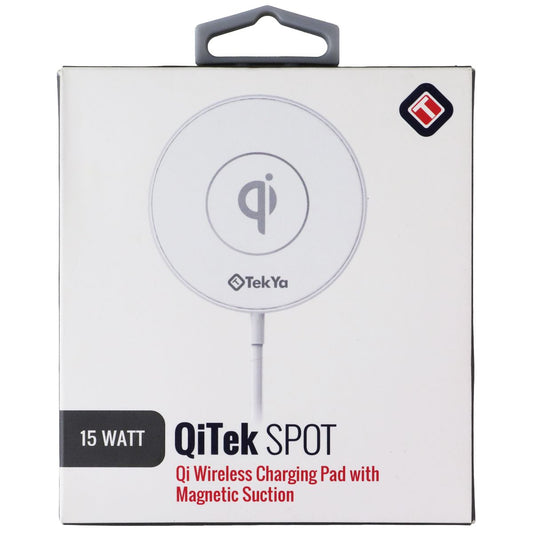 TekYa (15W) QiTek Spot Qi Wireless Charging Pad with Magnetic Suction - White Cell Phone - Chargers & Cradles TekYa - Simple Cell Bulk Wholesale Pricing - USA Seller