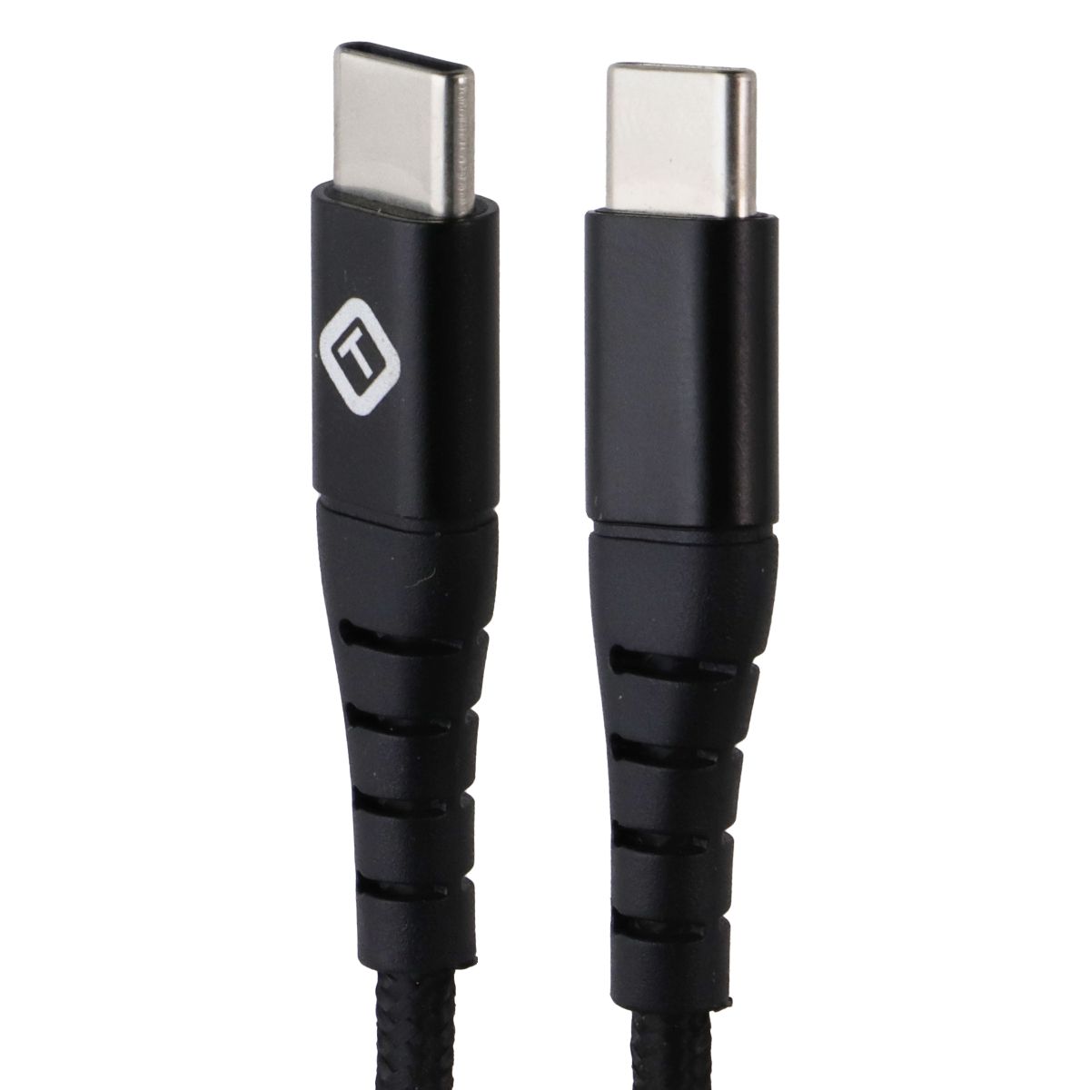 TekYa (6-Foot) Braided Cable - Power Delivery USB-C to USB-C - Black