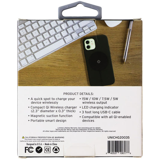 TekYa (15W) QiTek Spot Qi Wireless Charging Pad with Magnetic Suction - Black Cell Phone - Chargers & Cradles TekYa - Simple Cell Bulk Wholesale Pricing - USA Seller
