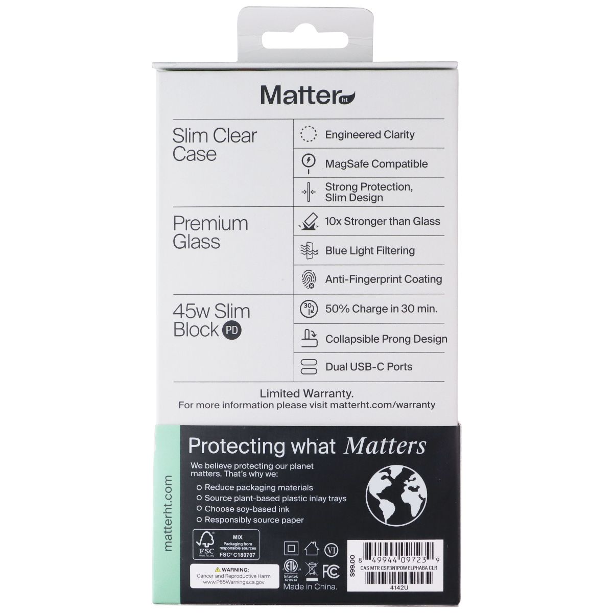 Matter HT 3-in-1 Power Bundle (Case/Glass/Adapter) for iPhone 17 Pro Max - Clear