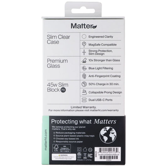 Matter HT 3-in-1 Power Bundle (Case/Glass/Adapter) for iPhone 17 Pro Max - Clear
