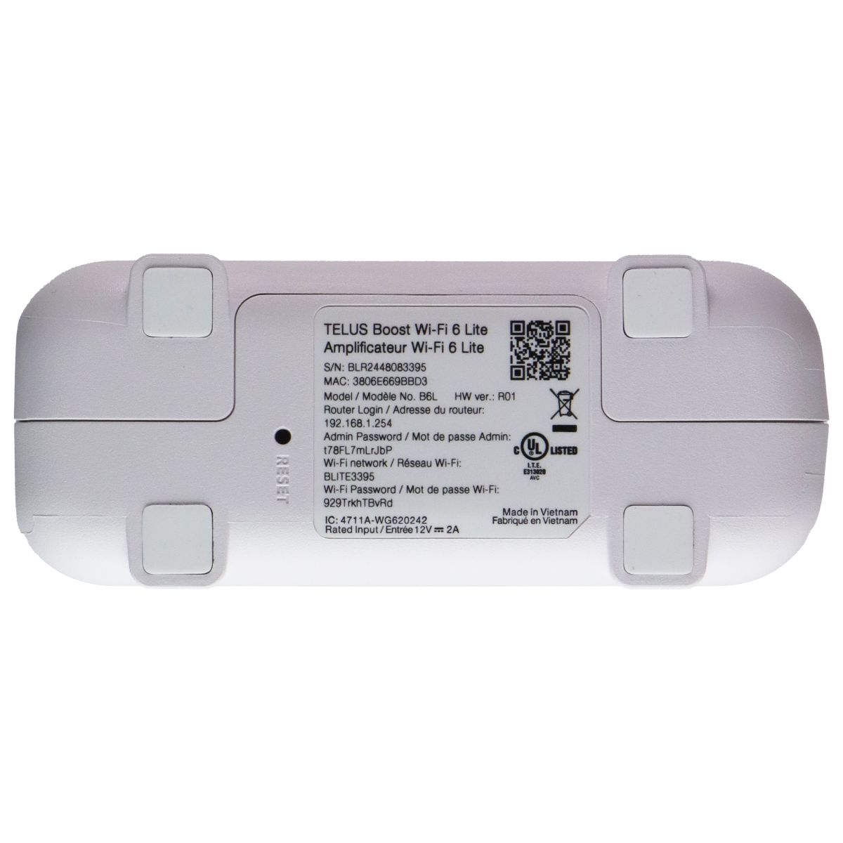 TELUS Boost Wi-Fi 6 Lite (B6L) - Enhanced Home Mesh Wi-Fi Expansion Node Networking - Wireless Wi-Fi Routers Telus - Simple Cell Bulk Wholesale Pricing - USA Seller
