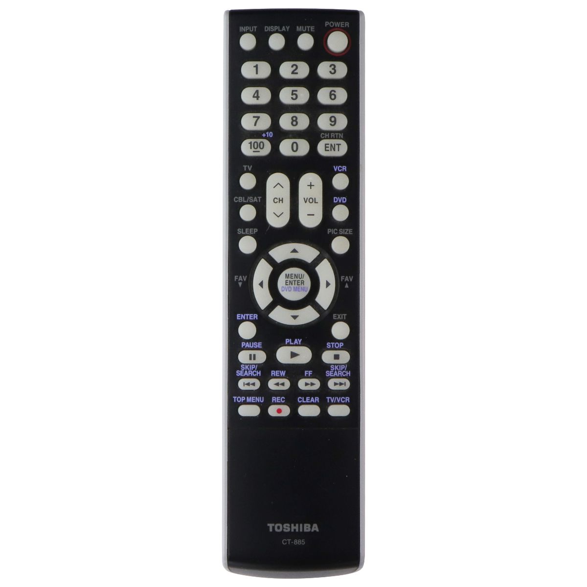 Toshiba Remote Control (CT-885) for Select Toshiba TVs - Black/Gray TV, Video & Audio Accessories - Remote Controls Toshiba - Simple Cell Bulk Wholesale Pricing - USA Seller