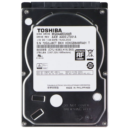 Toshiba MQ04 2TB 5400RPM 2.5-in Internal Hard Drive (MQ04ABD200R) Digital Storage - Internal Hard Disk Drives, HDD Toshiba - Simple Cell Bulk Wholesale Pricing - USA Seller