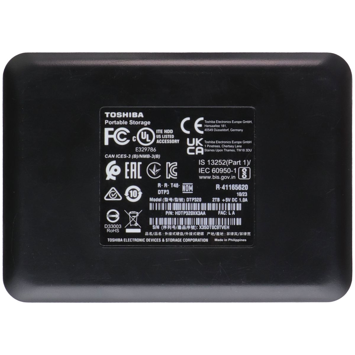 Toshiba (2TB) Canvio Ready Portable External Hard Drive with SuperSpeed - Black