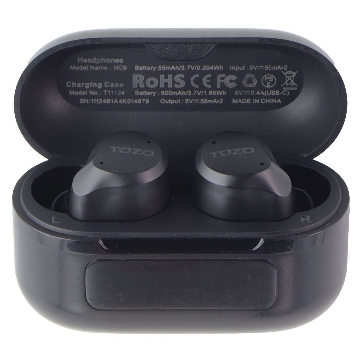 TOZO NC9 Active Nosie Cancelling Wireless Earbuds (T11124) - Black Portable Audio - Headphones TOZO - Simple Cell Bulk Wholesale Pricing - USA Seller
