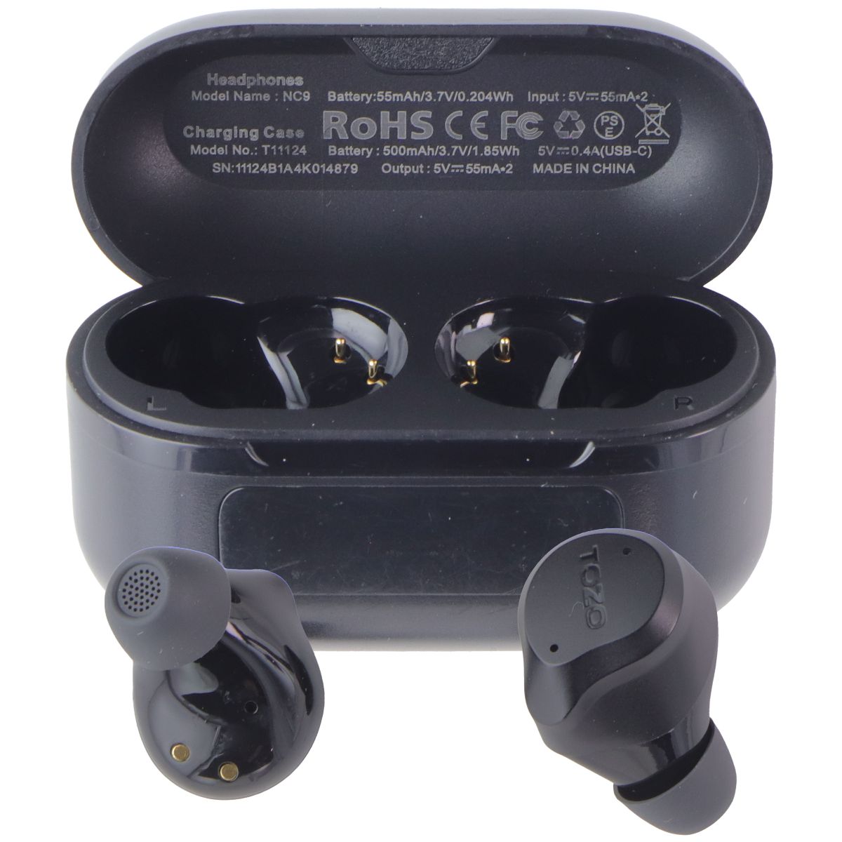 TOZO NC9 Active Nosie Cancelling Wireless Earbuds (T11124) - Black Portable Audio - Headphones TOZO - Simple Cell Bulk Wholesale Pricing - USA Seller