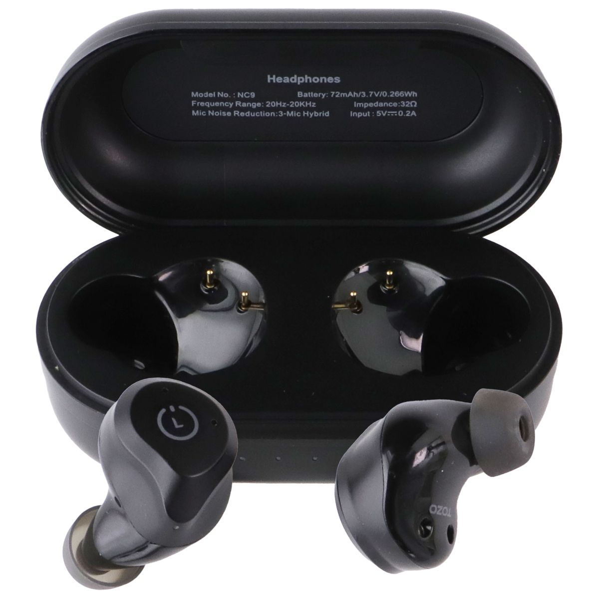 TOZO NC9 Active Nosie Cancelling Wireless Earbuds (NC9 Original) - Black