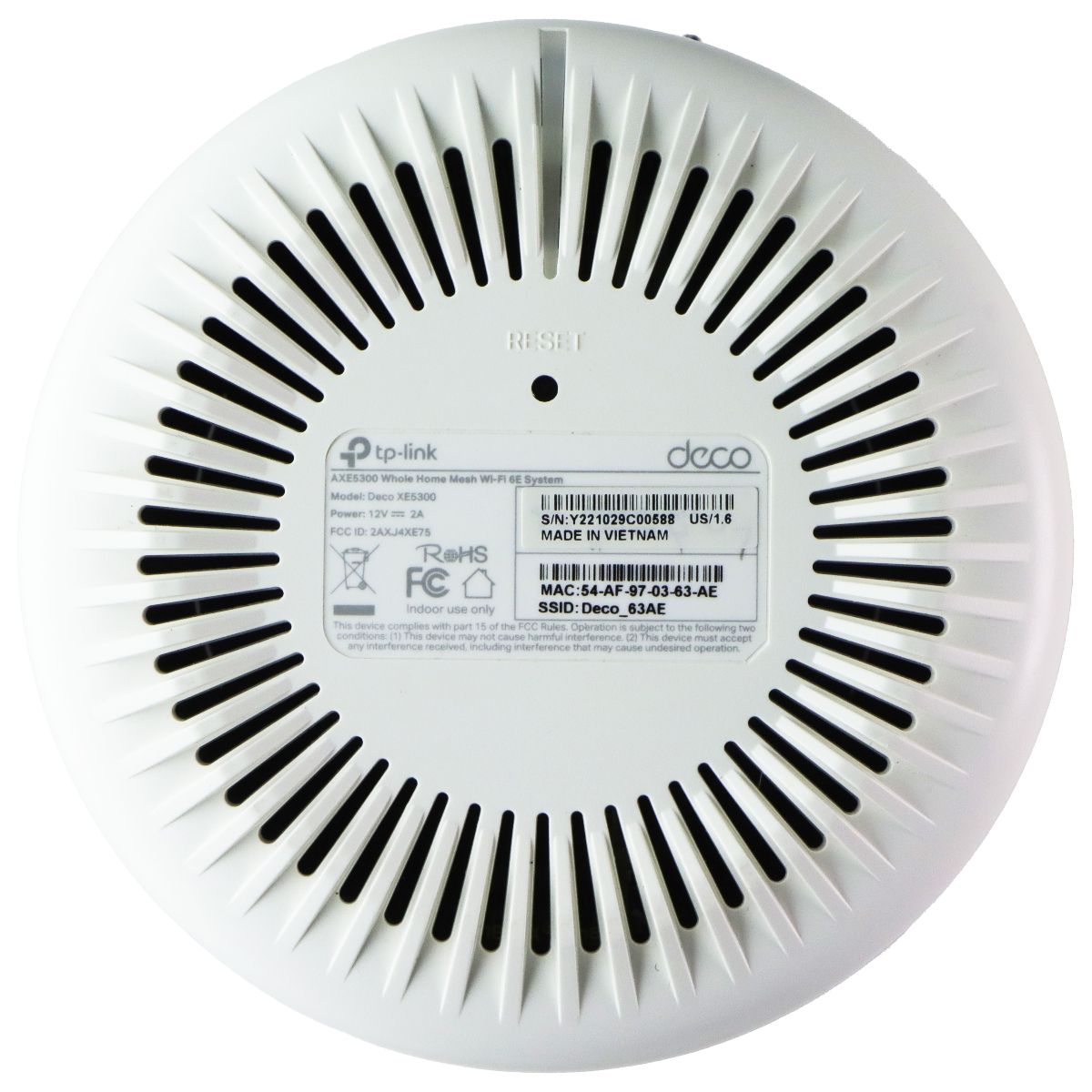 TP-LINK Deco AXE5300 Wi-Fi 6E Tri-Band Mesh Router - SINGLE ROUTER (DECO XE5300)