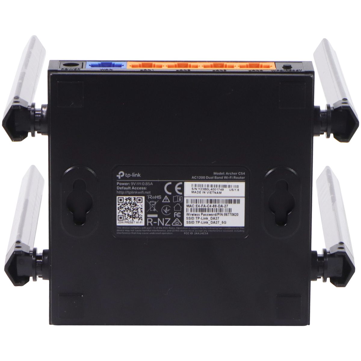 TP-Link Archer C54 (AC1200) MU-MIMO Dual-Band Wi-Fi Router - Black Networking - Wireless Wi-Fi Routers TP-LINK - Simple Cell Bulk Wholesale Pricing - USA Seller