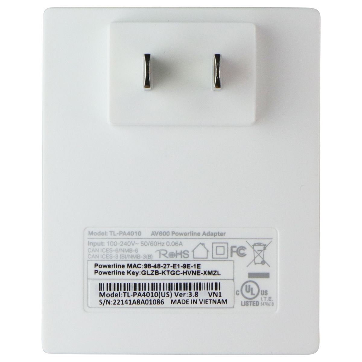 TP-LINK AV600 Powerline Ethernet Adapter Starter Kit - White (TL-PA4010 KIT) Networking - Powerline Networking TP-LINK - Simple Cell Bulk Wholesale Pricing - USA Seller