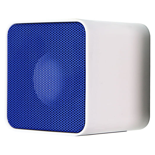 TracFone Universal Wireless Cube Speaker - White/Blue Cell Phone - Audio Docks & Speakers Tracfone    - Simple Cell Bulk Wholesale Pricing - USA Seller