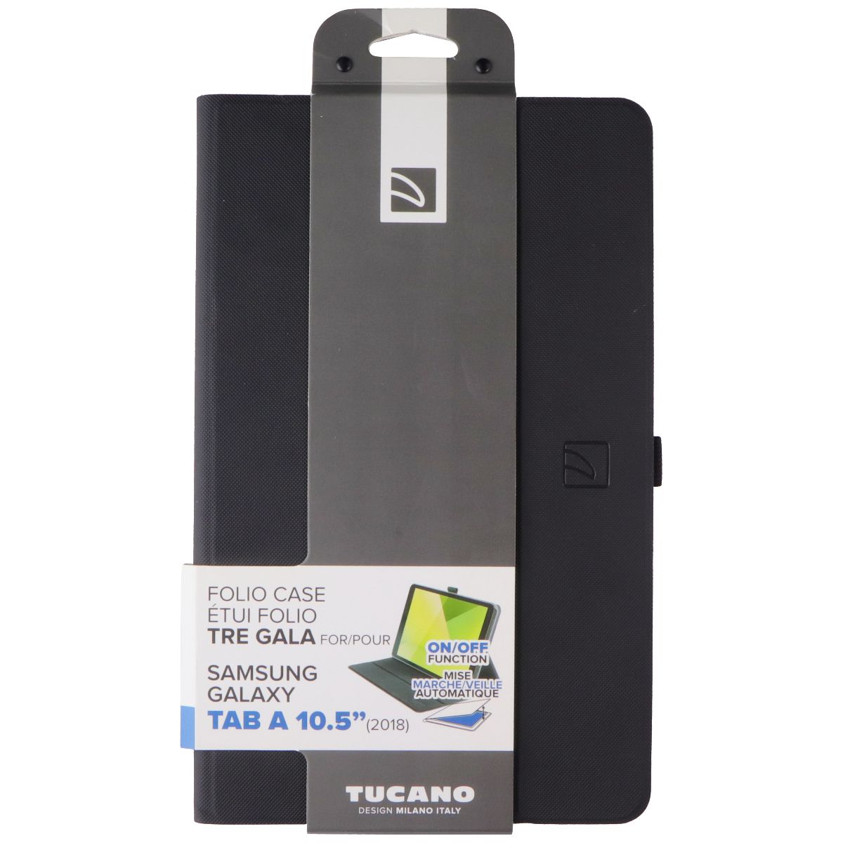 Tucano TRE Gala Folio Case for Samsung Galaxy Tab A 10.5-inch (2018) - Black iPad/Tablet Accessories - Cases, Covers, Keyboard Folios Tucano - Simple Cell Bulk Wholesale Pricing - USA Seller