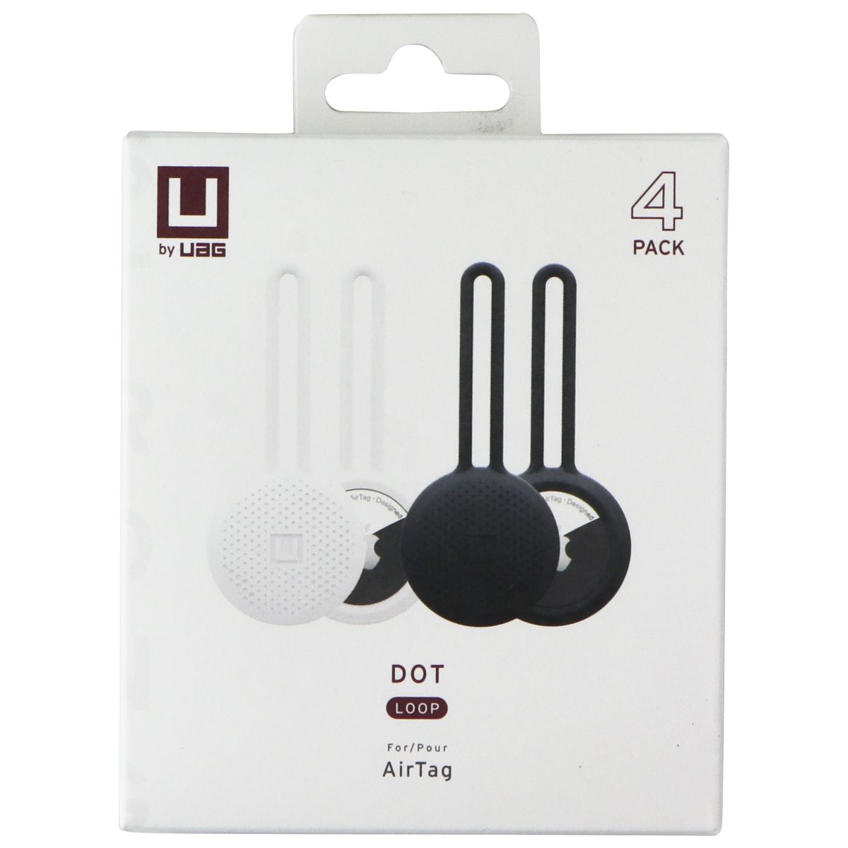 UAG Dot Loop for Apple AirTag - 2 Black / 2 White (4 Pack) GPS Accessories & Tracking - Tracking Devices UAG - Simple Cell Bulk Wholesale Pricing - USA Seller