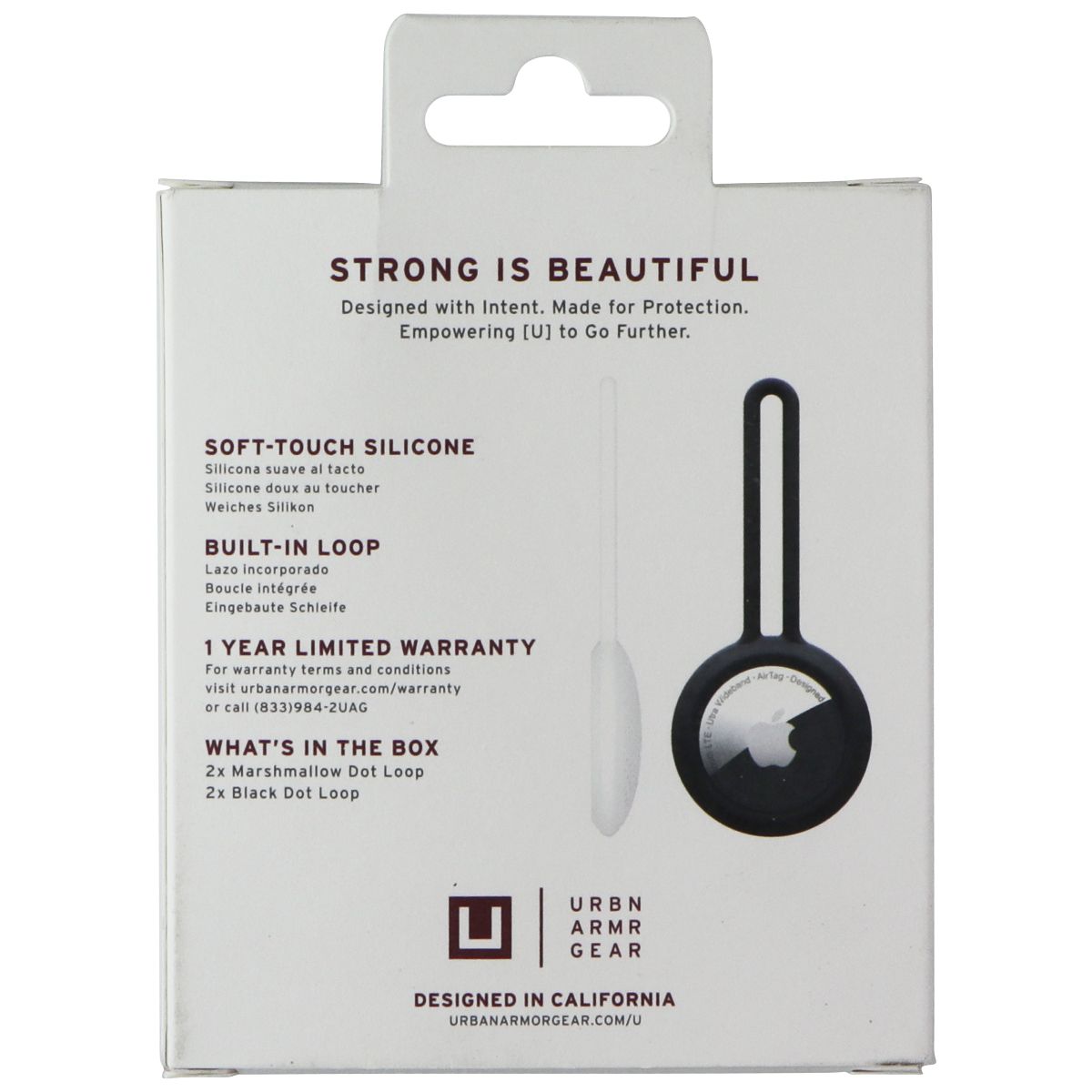 UAG Dot Loop for Apple AirTag - 2 Black / 2 White (4 Pack) GPS Accessories & Tracking - Tracking Devices UAG - Simple Cell Bulk Wholesale Pricing - USA Seller