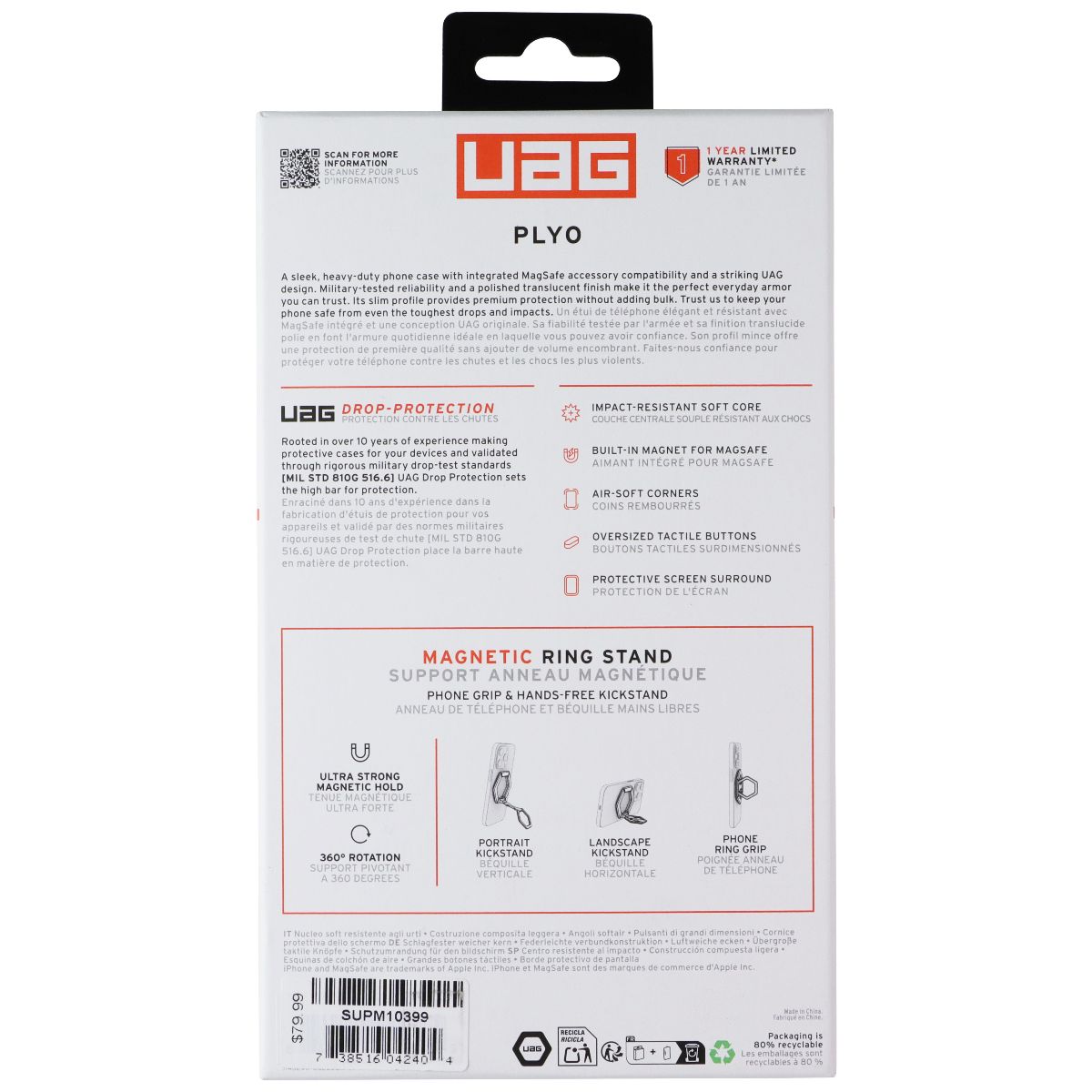 UAG Plyo MagSafe Case w/ Stand for Apple iPhone 17 Pro - Purple/Pink Ombre