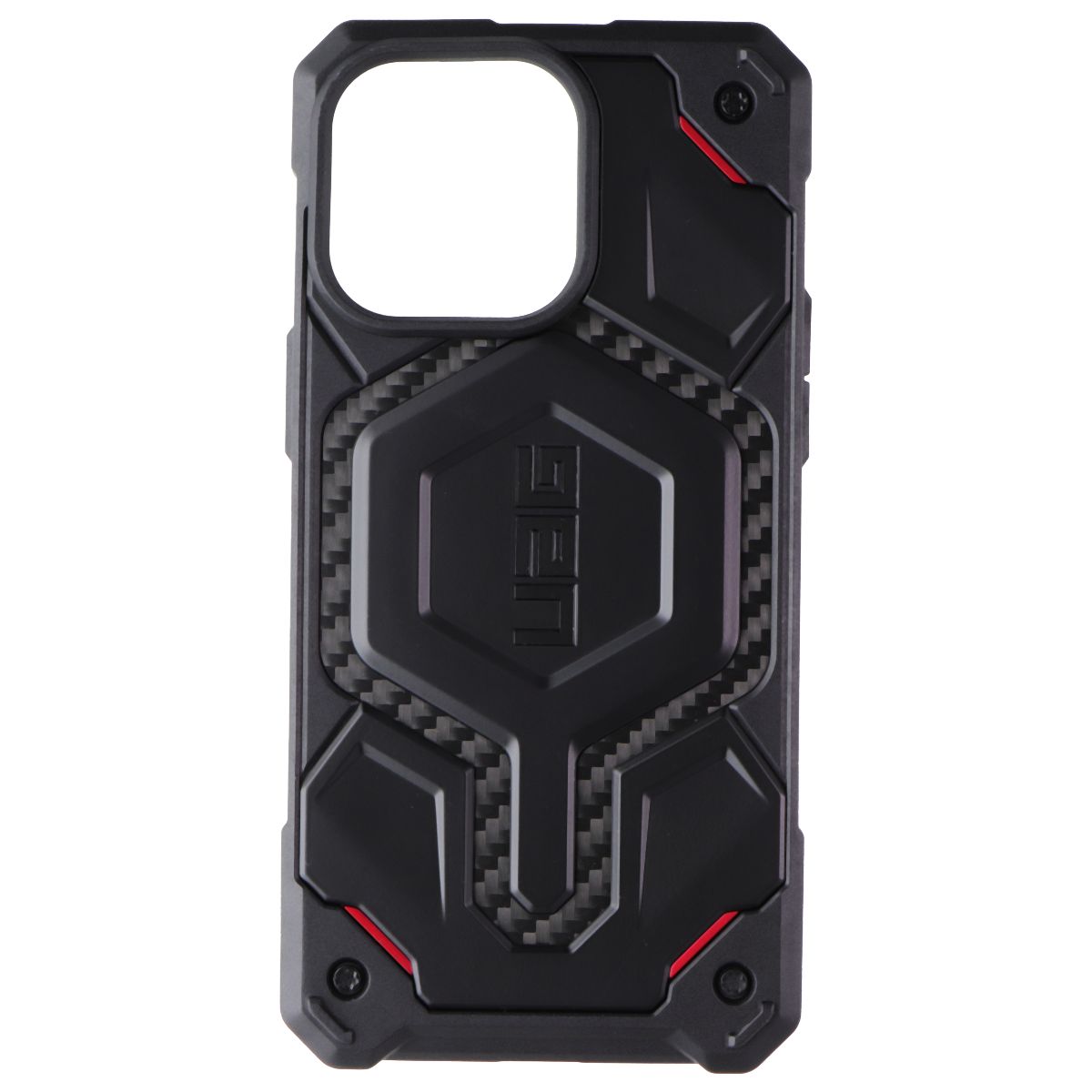 UAG Monarch Pro Series Case for MagSafe for iPhone 15 Pro Max - Carbon Fiber/Red Cell Phone - Cases, Covers & Skins Urban Armor Gear - Simple Cell Bulk Wholesale Pricing - USA Seller