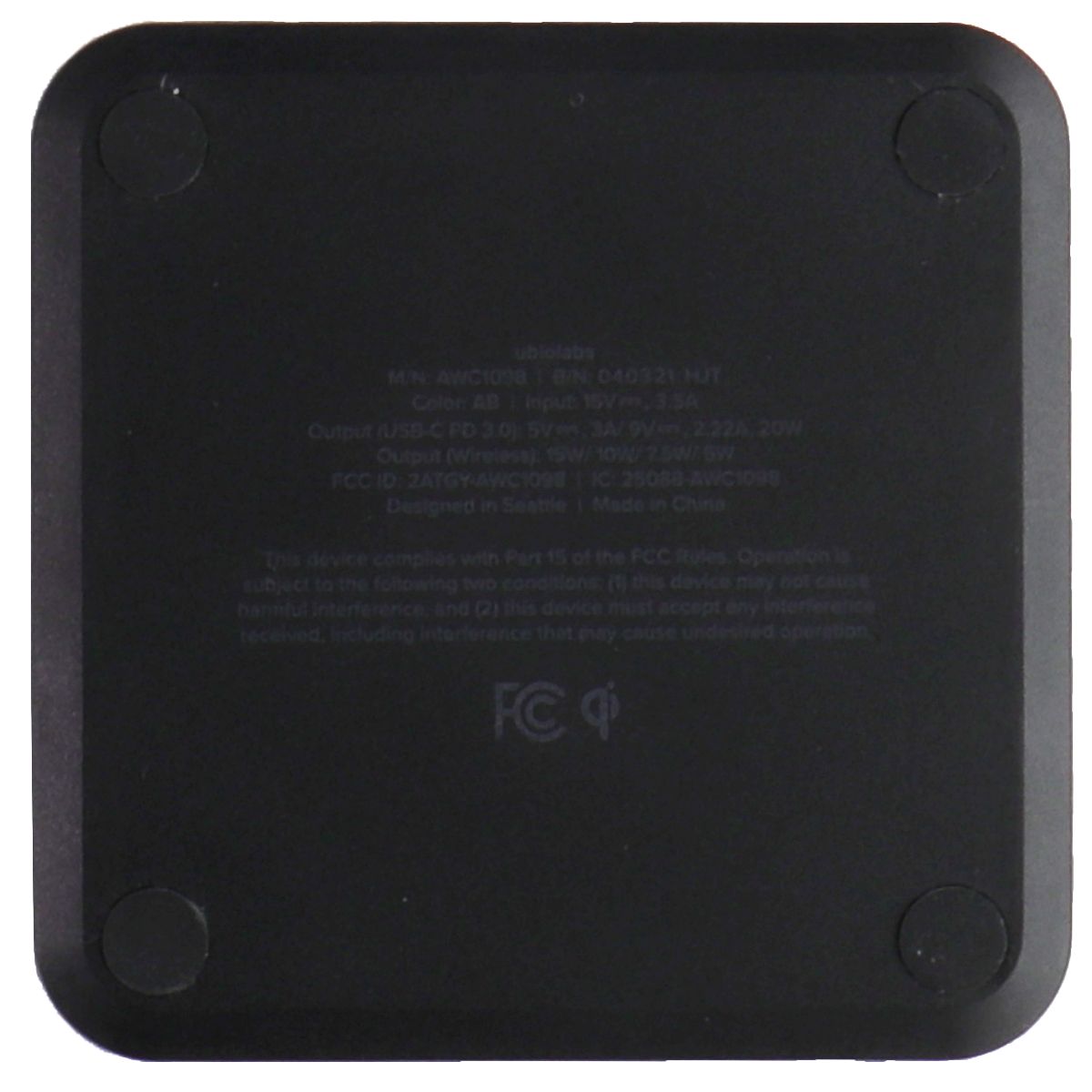 ubiolabs (6Ft) 15W Wireless Charging Pad with Adapter (Pack of 2) - Black Cell Phone - Chargers & Cradles ubiolabs    - Simple Cell Bulk Wholesale Pricing - USA Seller