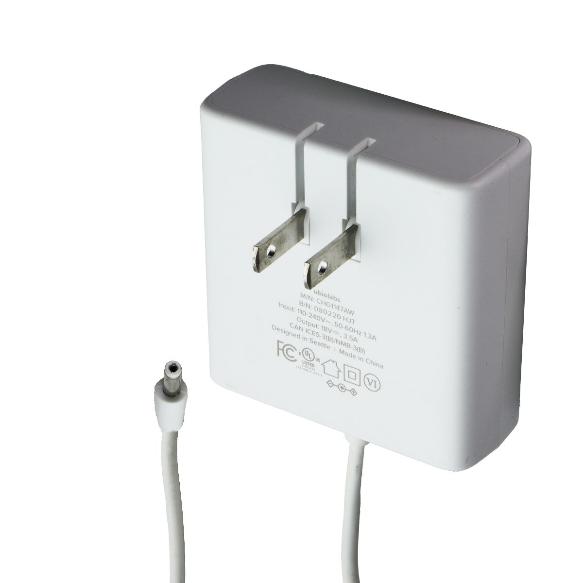 Ubiolabs Wall Charger 18V/3.5A (CHG1147AW) - White Parts & Accessories - Cables & Adapters ubiolabs    - Simple Cell Bulk Wholesale Pricing - USA Seller