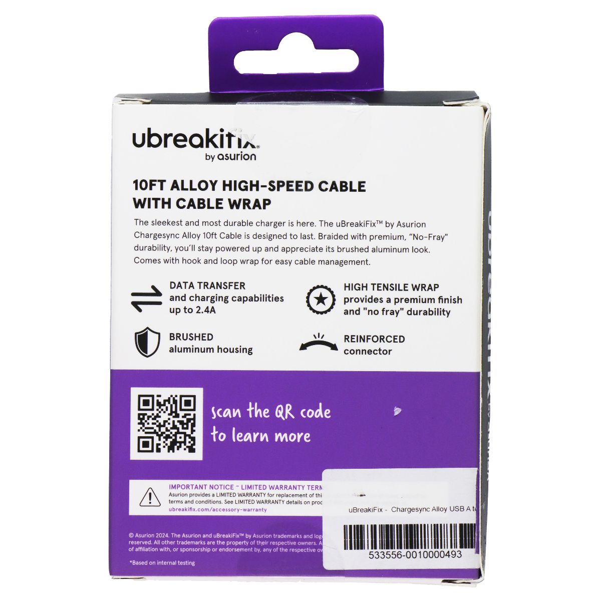 UBREAKIFIX 10FT Alloy High Speed USB-A to Lightning 8-Pin Cable - Steel Gray Cell Phone - Cables & Adapters UBREAKIFIX - Simple Cell Bulk Wholesale Pricing - USA Seller