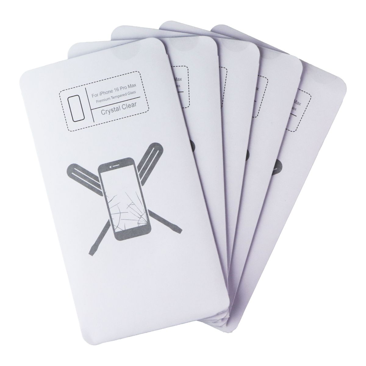 UBREAKIFIX Tempered Glass for Apple iPhone 16 Pro Max - Clear 5 PK Cell Phone - Screen Protectors UBREAKIFIX - Simple Cell Bulk Wholesale Pricing - USA Seller