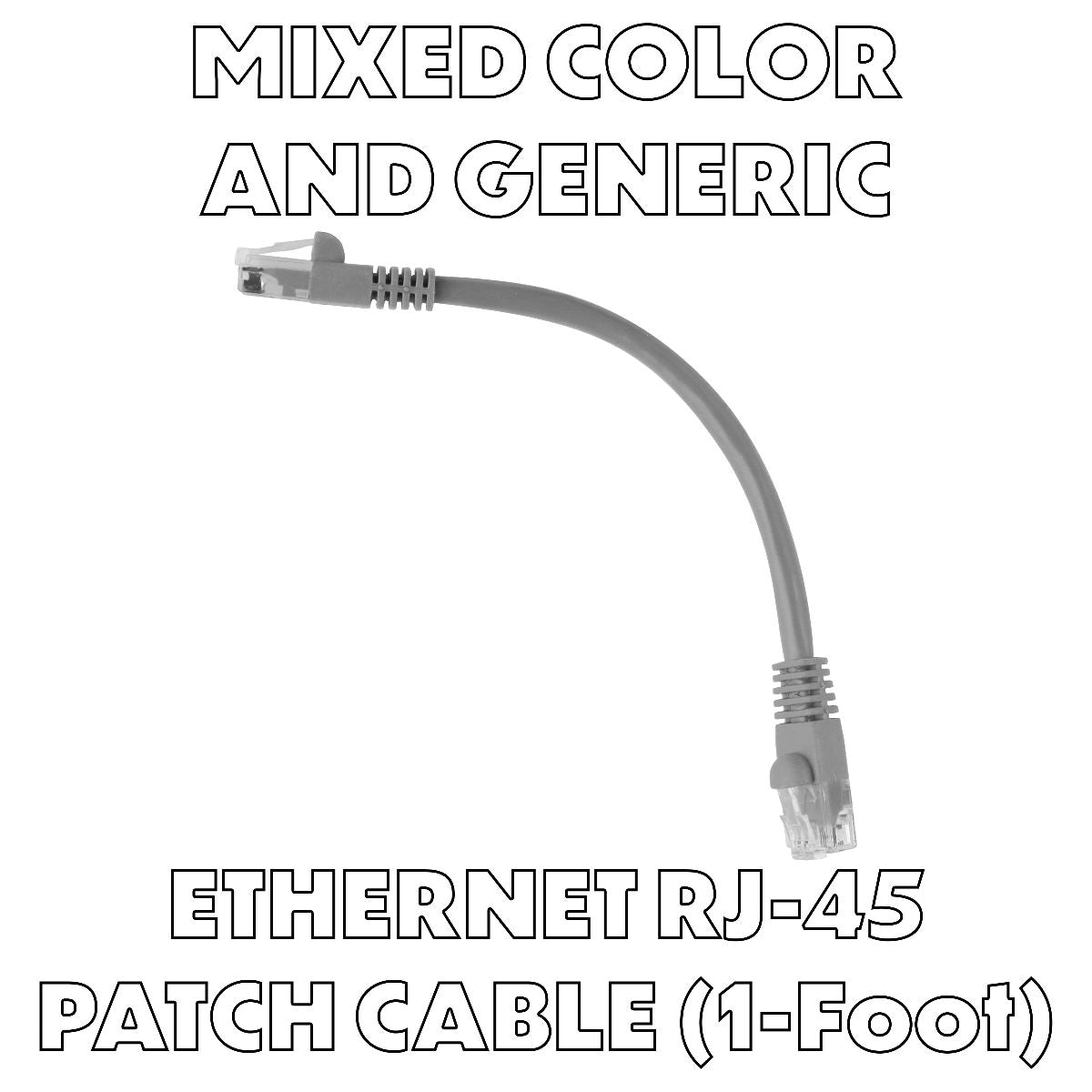 Generic (1-Foot) RJ-45 Ethernet Cables (CAT5 or Better) - Mixed Colors Computer/Network - Ethernet Cables (RJ-45, 8P8C) Unbranded - Simple Cell Bulk Wholesale Pricing - USA Seller