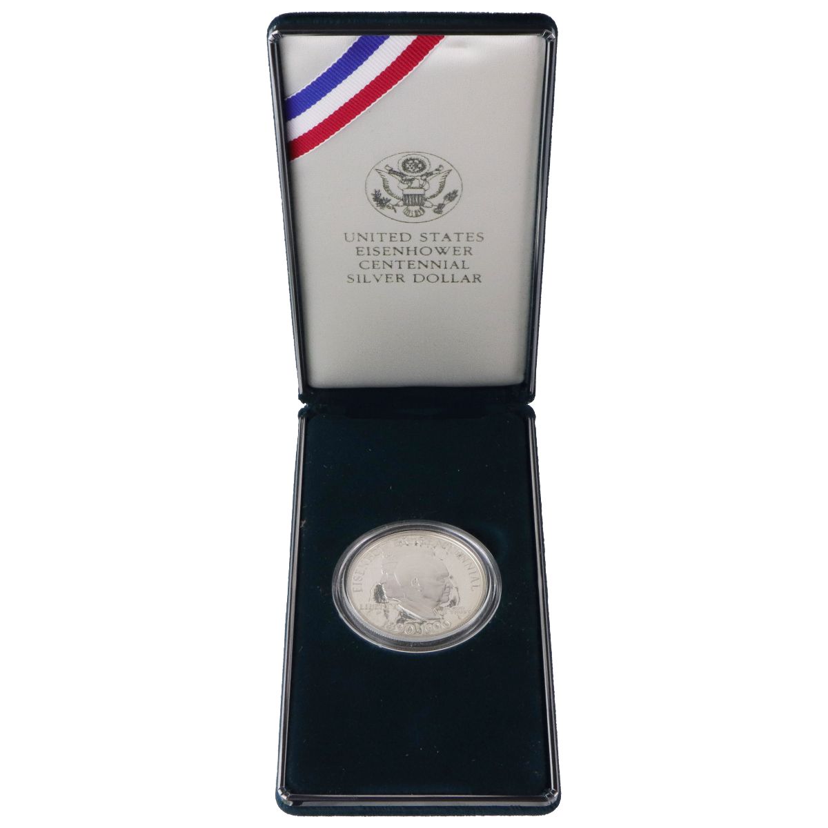United States Eisenhower Centennial Silver Dollar with Case Coins & Paper Money - Other US Coins Unbranded - Simple Cell Bulk Wholesale Pricing - USA Seller