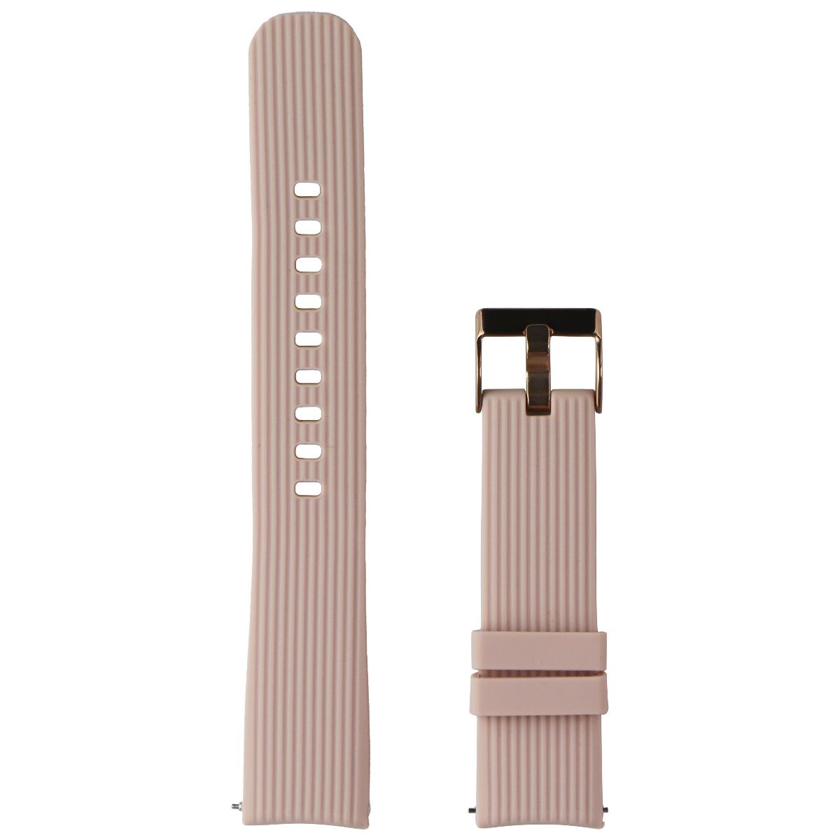 Generic Striped Silicone Watch Band (20mm) - Pink/Rose Clasp (Large Strap) Smart Watch Accessories - Watch Bands Unbranded - Simple Cell Bulk Wholesale Pricing - USA Seller