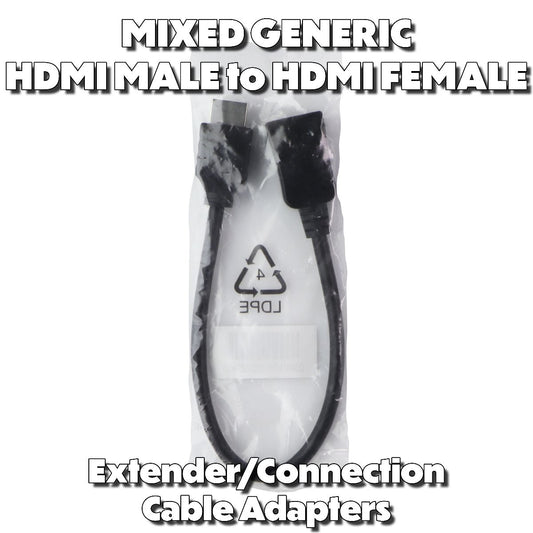 Mixed & Generic HDMI Male to HDMI Female Extender/Connection Cable Adapters TV, Video & Audio Accessories - Video Cables & Interconnects Unbranded    - Simple Cell Bulk Wholesale Pricing - USA Seller
