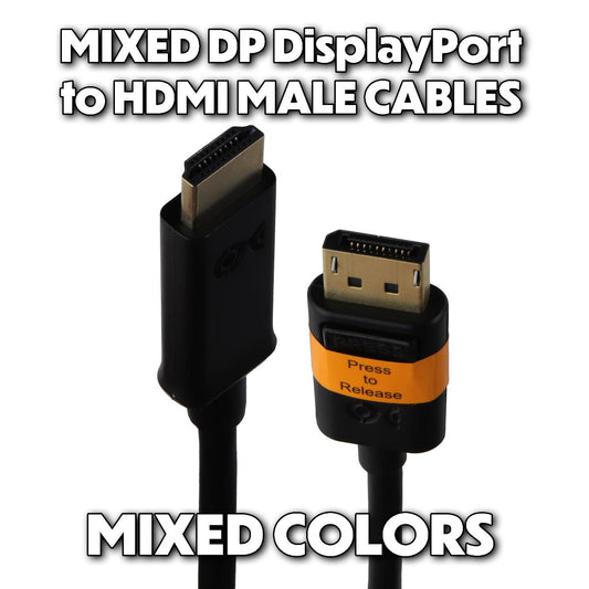 Mixed & Generic DP Displayport to HDMI Male Cable Adapters - Mixed Color/Style TV, Video & Audio Accessories - Video Cables & Interconnects Unbranded - Simple Cell Bulk Wholesale Pricing - USA Seller