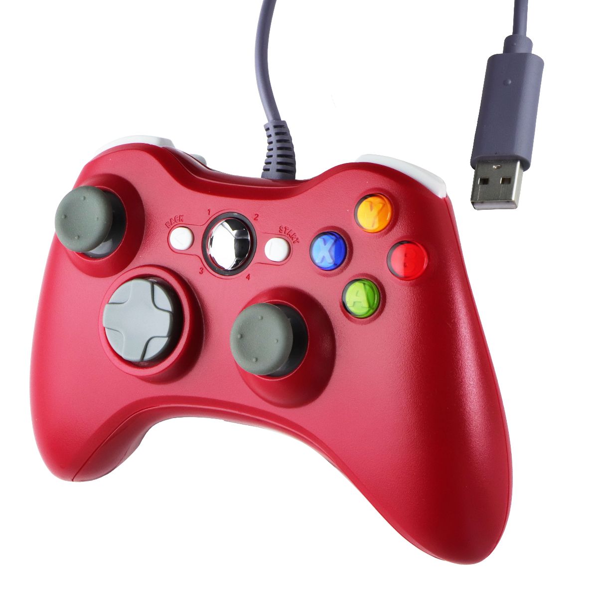 Generic Wired USB Controller for Xbox and PC - Red/Gray/White Gaming/Console - Controllers & Attachments Unbranded - Simple Cell Bulk Wholesale Pricing - USA Seller