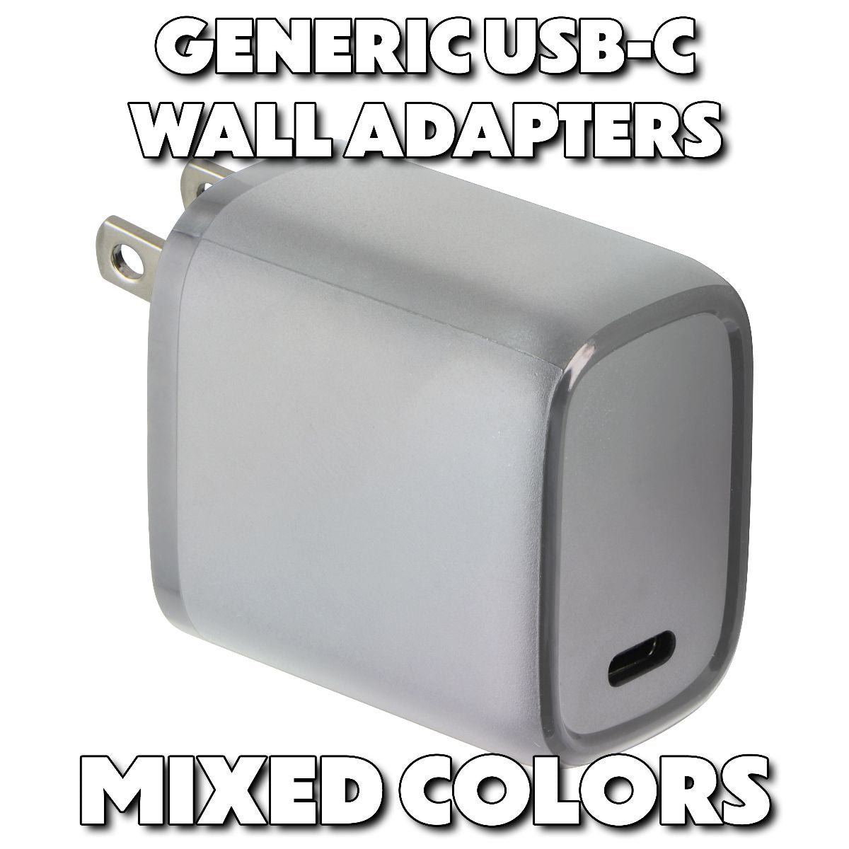 Universal 5V/3A USB-C Wall Charger - Multi-Brand Travel Adapter (Mixed Colors) Cell Phone - Chargers & Cradles Unbranded - Simple Cell Bulk Wholesale Pricing - USA Seller