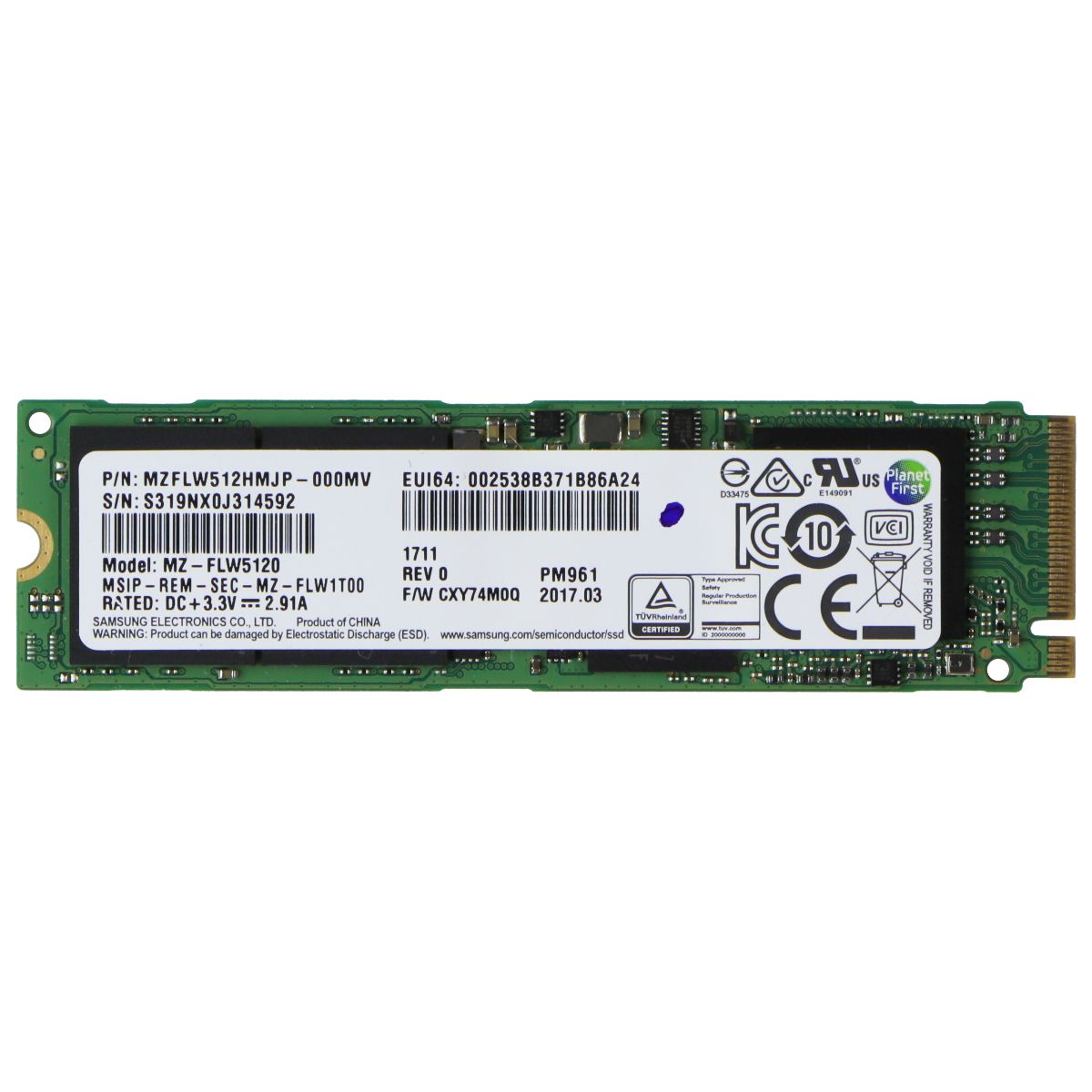 Samsung M.2 NVMe 512GB SSD Internal Storage - (MVZFLW512HMJP / MZ-FLW5120) Digital Storage - Solid State Drives Unbranded    - Simple Cell Bulk Wholesale Pricing - USA Seller