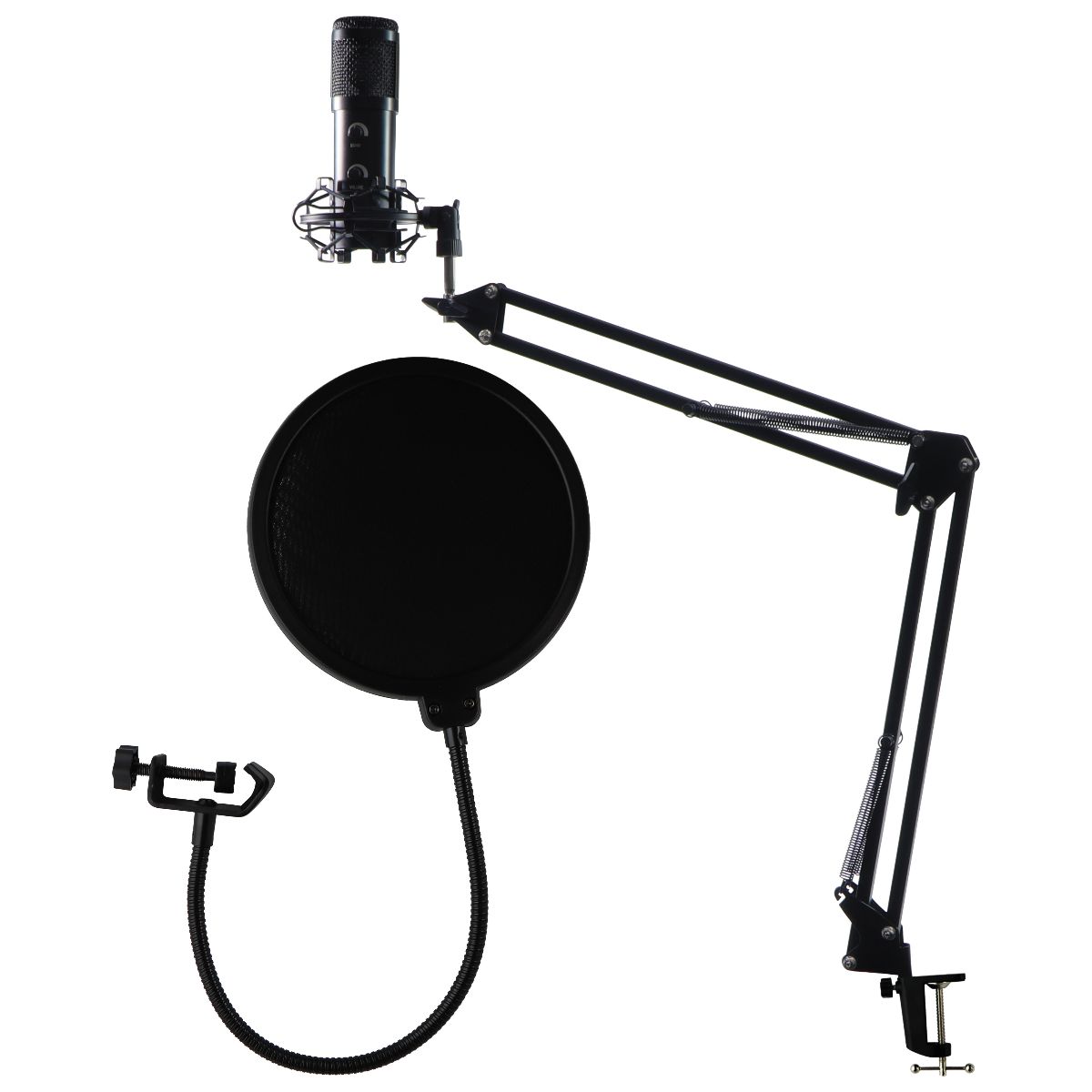Professional Plug & Play PC Computer Podcast Condenser Microphone - Black Computer Accessories - Microphones Unbranded - Simple Cell Bulk Wholesale Pricing - USA Seller