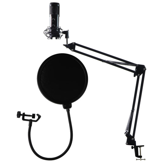 Professional Plug & Play PC Computer Podcast Condenser Microphone - Black Computer Accessories - Microphones Unbranded - Simple Cell Bulk Wholesale Pricing - USA Seller