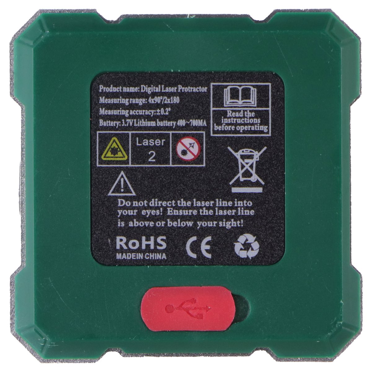 Digital Laser Protractor - 3.7V Rechargeable