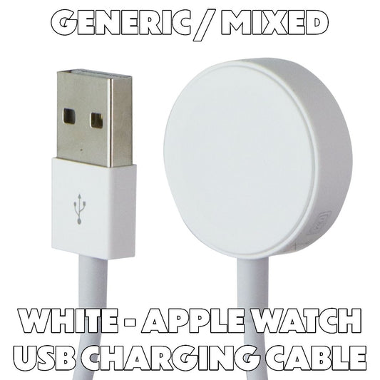 Generic / Mixed Magnetic USB Charging Cables for Apple Watch All Series - White Smart Watch Accessories - Chargers & Docking Stations Unbranded - Simple Cell Bulk Wholesale Pricing - USA Seller